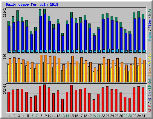Daily usage for July 2013