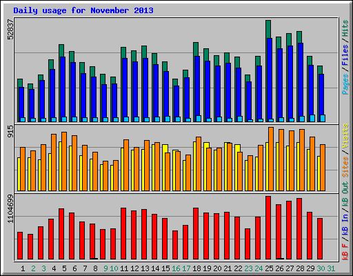Daily usage for November 2013