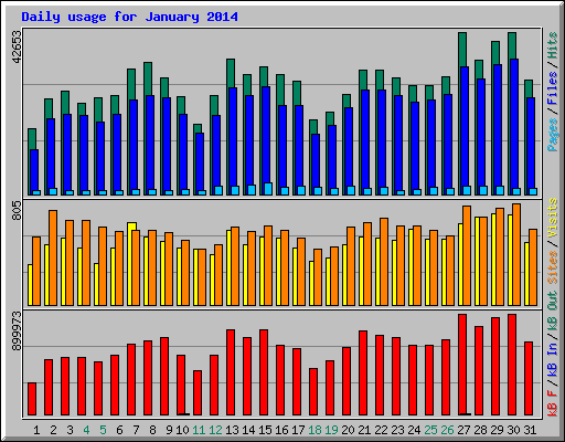 Daily usage for January 2014