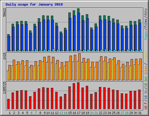 Daily usage for January 2018