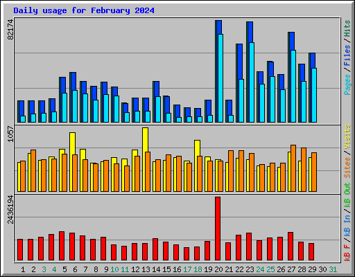 Daily usage for February 2024