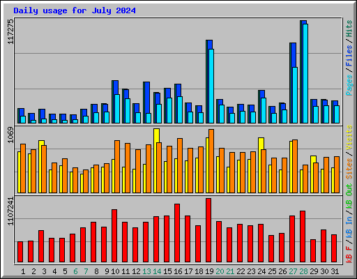 Daily usage for July 2024
