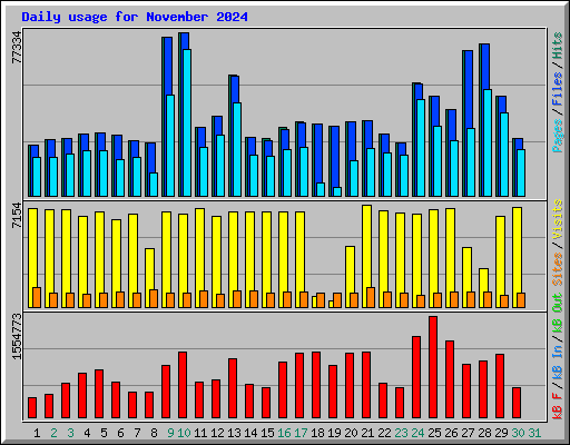 Daily usage for November 2024