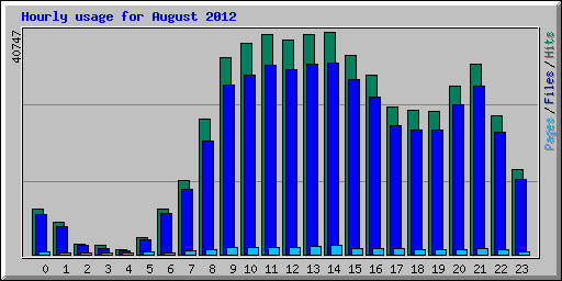 Hourly usage for August 2012