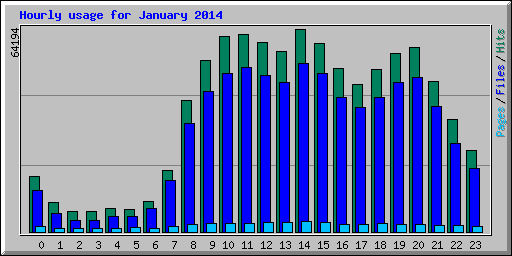 Hourly usage for January 2014