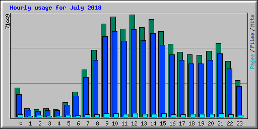 Hourly usage for July 2018