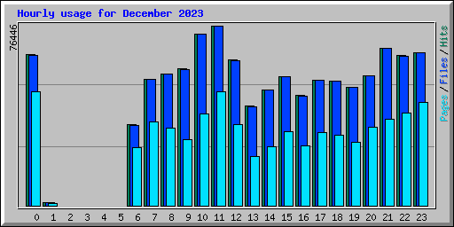 Hourly usage for December 2023