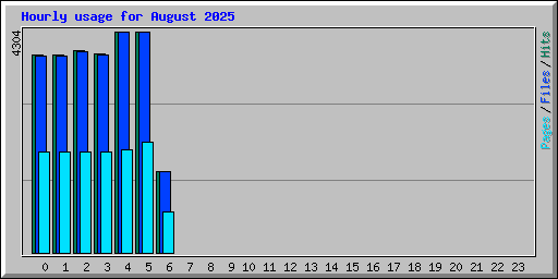 Hourly usage for August 2025